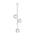 Modern emerald green glass ball pendant light brass dining room