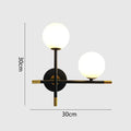 Modern black & brass led glass ball wall lamp bedroom sconce