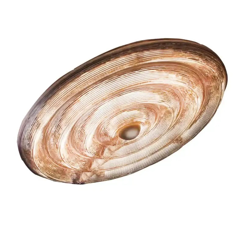 Rustic oval brown & white led glass chandelier dining room light