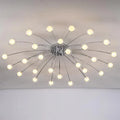 Modern chrome led glass chandelier living room starburst light