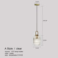 Modern ribbed led glass chandelier dining room brass pendant light