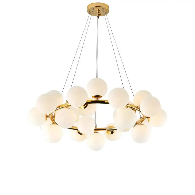 Modern gold led glass chandelier cluster pendant lamp dining room