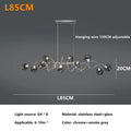 Modern chrome led glass pendant chandelier for living room