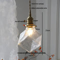 Industrial brass ribbed glass globe pendant light fixture kitchen
