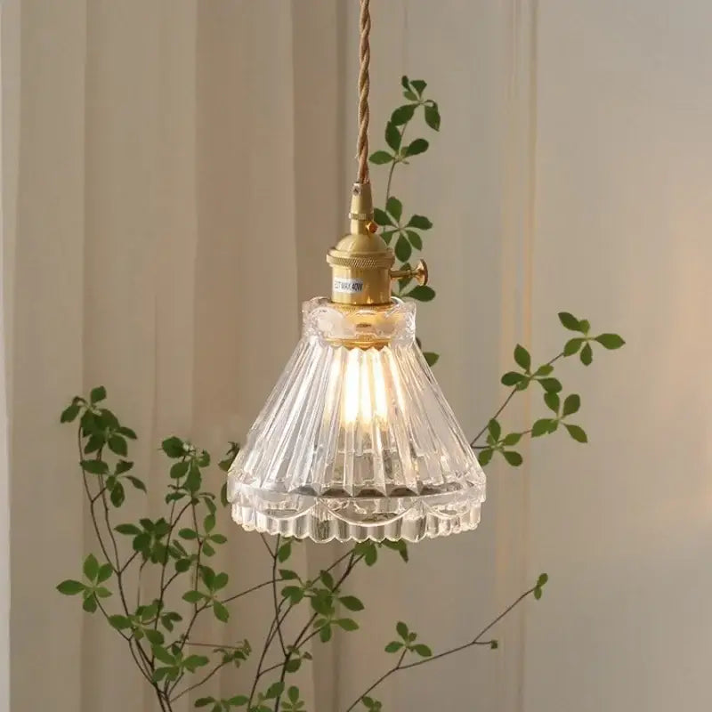 Vintage brass faceted led glass pendant light – kitchen kitchen