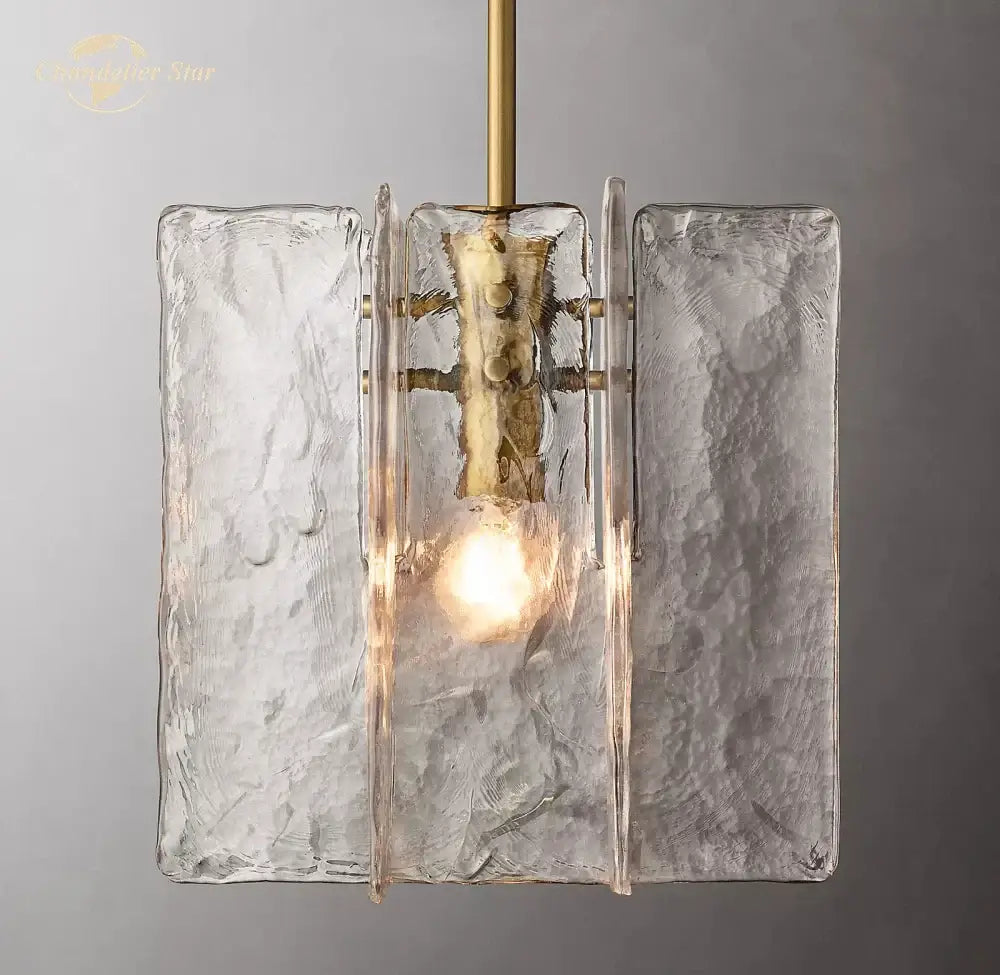 Modern brass led glass pendant light for dining room