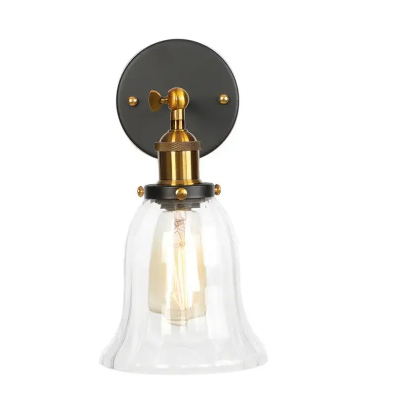 Industrial brass led glass wall lamp for stairway home decor