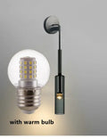 Modern black cylindrical led glass wall lamps for living room
