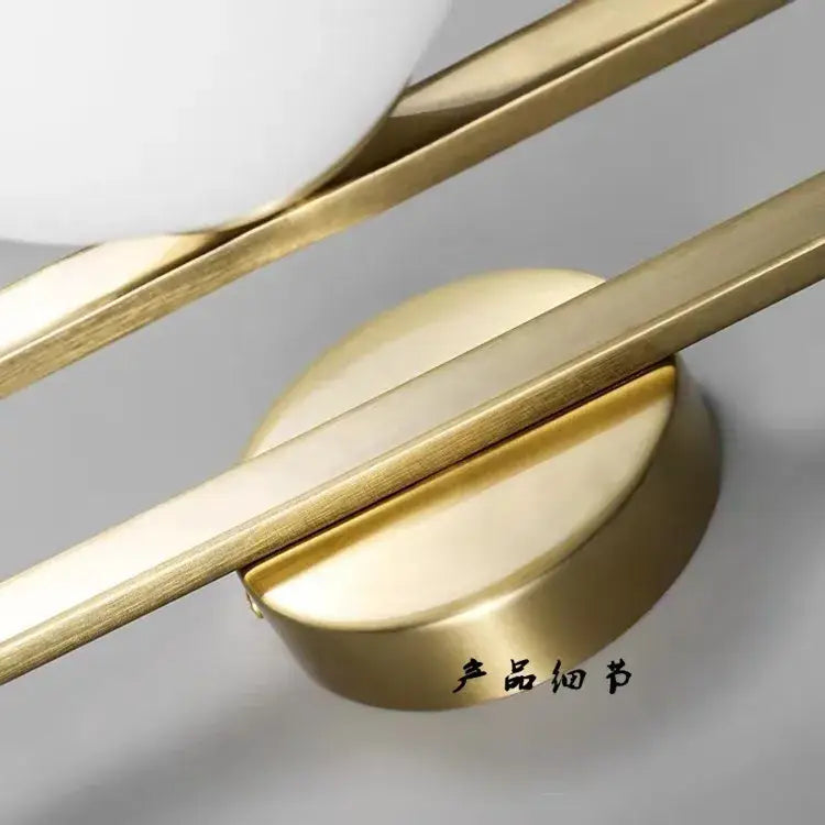 Modern white and brass glass wall sconce bathroom led light