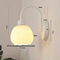Modern gold glass wall sconce with pull chain switch bedroom light
