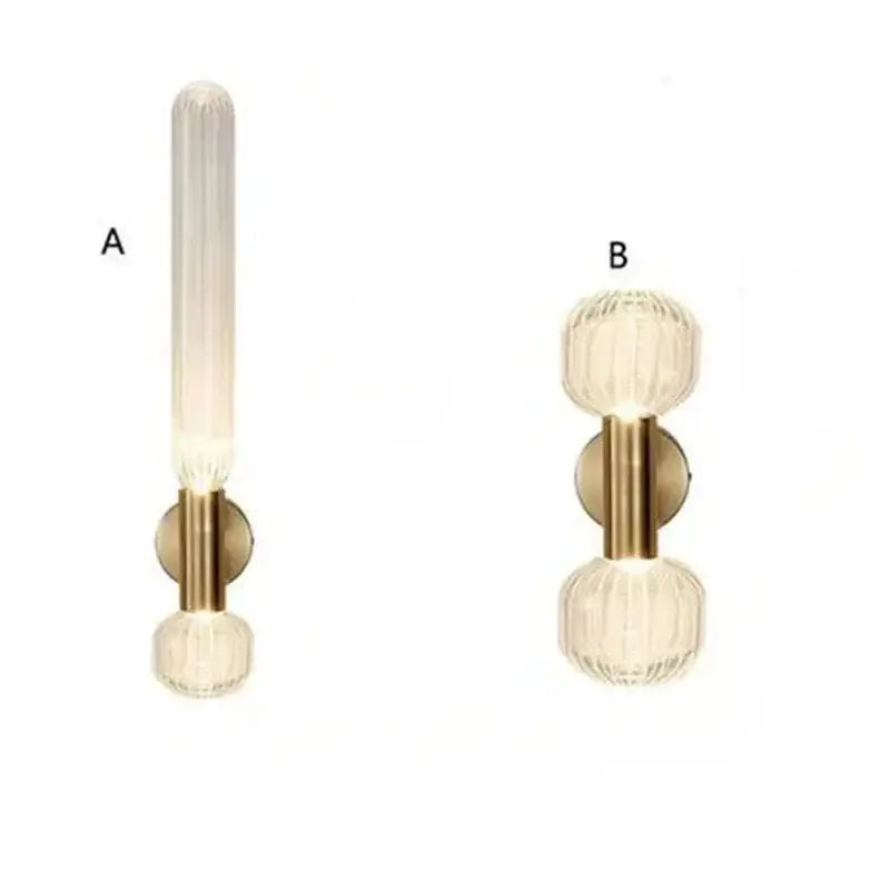 Modern gold glass wall sconces for bedroom and living room lighting