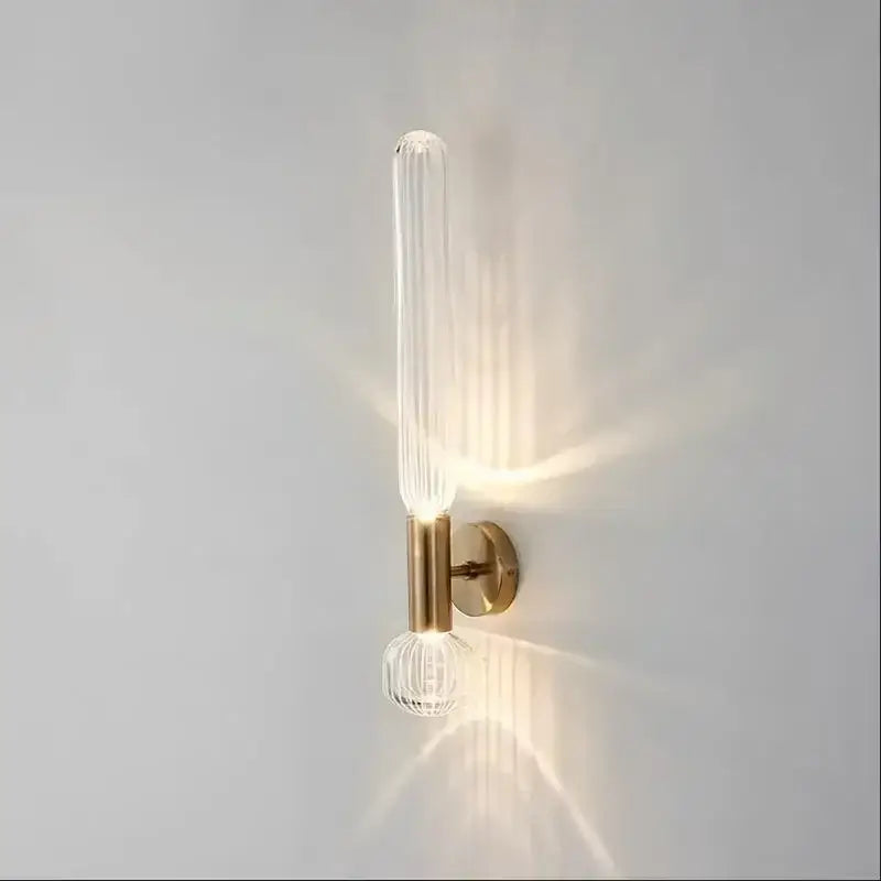 Modern gold glass wall sconces for bedroom and living room lighting