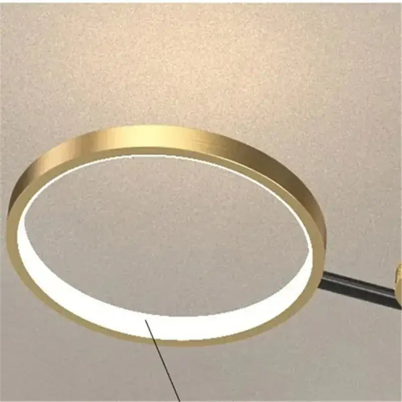 Modern gold ring chandelier living room led circular light fixture