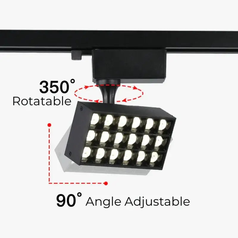 Modern black led grille track light for clothing store ceiling rail