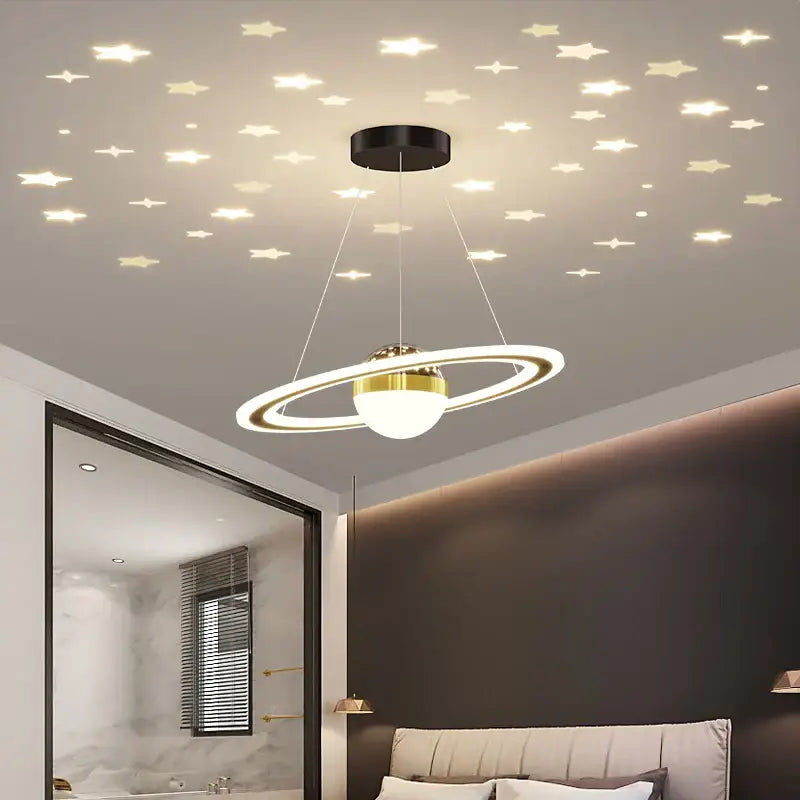 Modern gold & white crown led gypsophila chandelier living room light