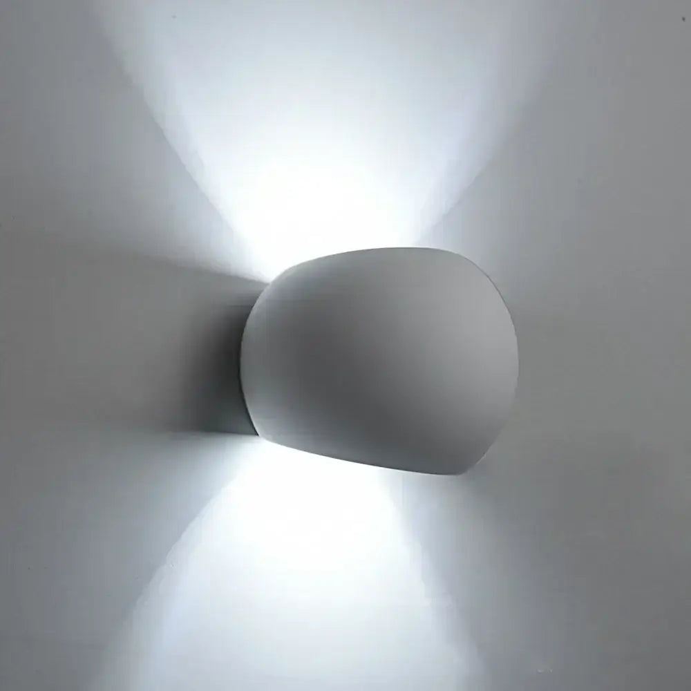 Modern white sphere led gypsum wall sconce bedroom warm light