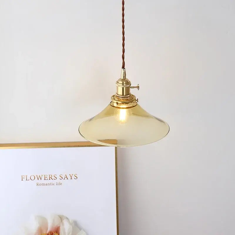 Modern brass and glass decorbites led hanging lamp bedroom light