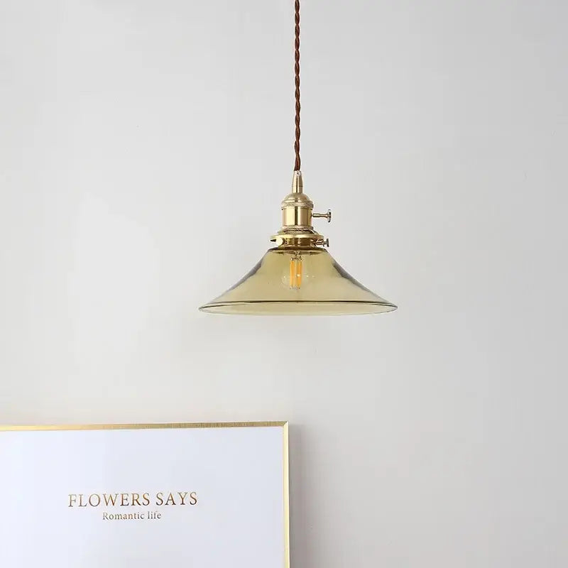 Modern brass and glass decorbites led hanging lamp bedroom light