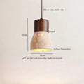 Rustic wood and yellow travertine led hanging lamps for dining room
