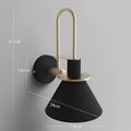 Modern black and brass led horn wall lamp for bedroom warm light