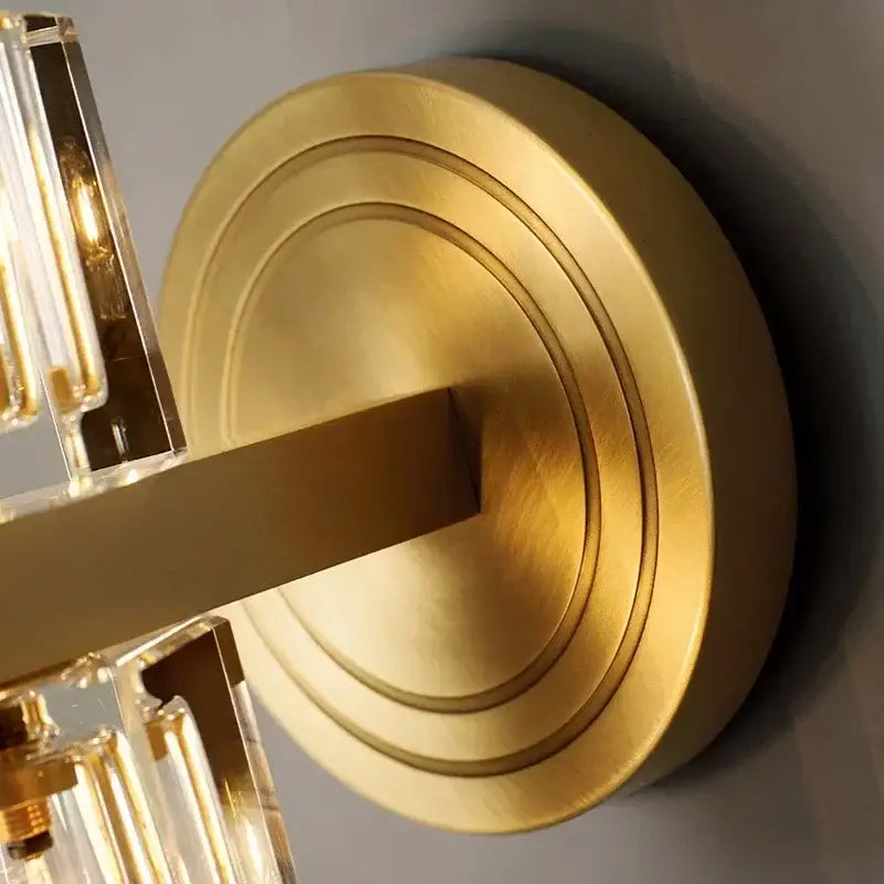 Modern gold faceted glass led indoor bedside lamp bedroom sconce