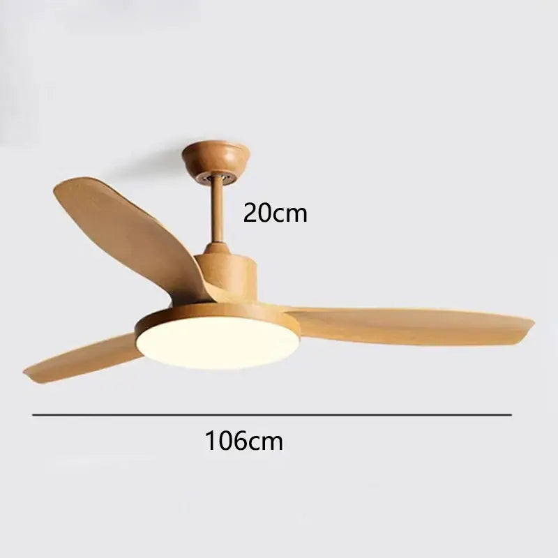Modern black and dark wood ceiling fan lights living room