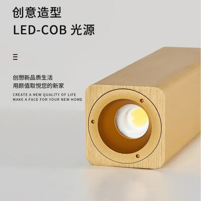 Modern wood and metal indoor wall lamp bedroom sconce