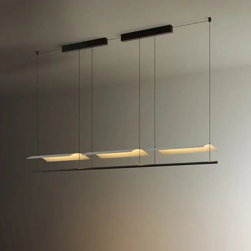 Modern black led iron art chandelier – office minimalist light