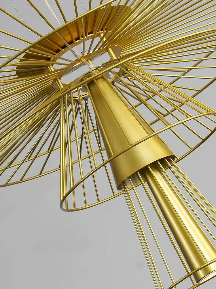 Modern golden flower iron pendant chandelier for dining room