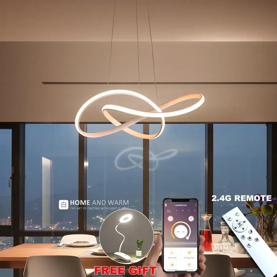 Modern white decorbites led irregular pendant light dining room
