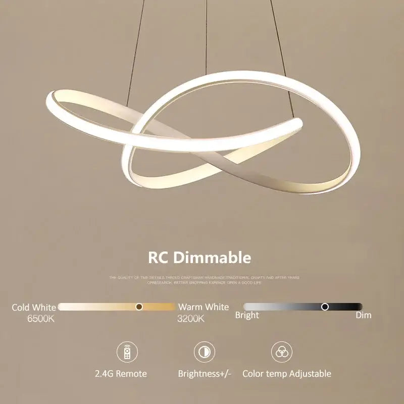 Modern white decorbites led irregular pendant light dining room