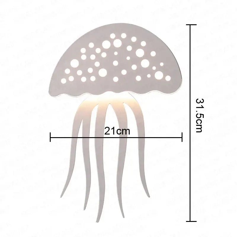 Modern white led jellyfish wall lamp bedroom sconce