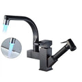 Modern stainless steel led kitchen faucet with pull out sprayer