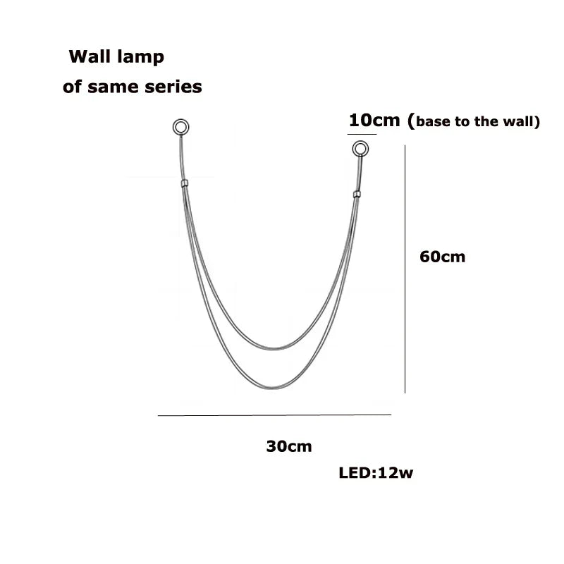 Modern minimalist led chandelier leather belt living room light
