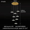 Modern white and gold led lotus staircase chandelier for hotel lobby