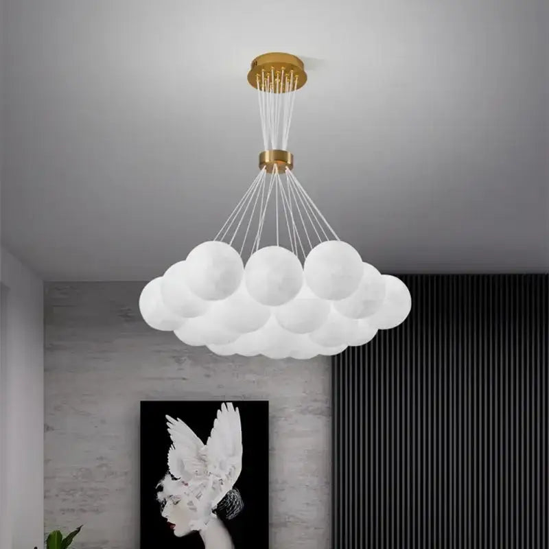 Decorbites led lunar ball cloud chandelier living room light
