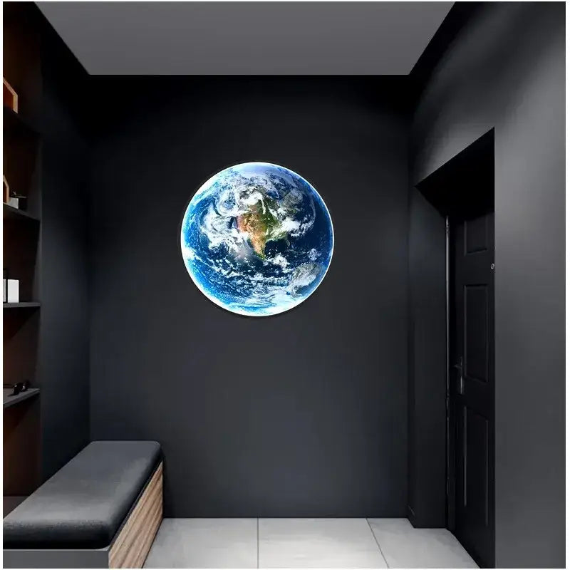 Realistic luxury earth wall lamp for living room art decor
