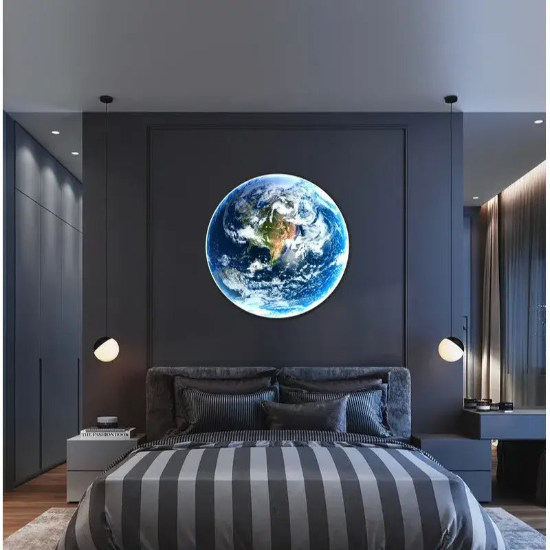 Realistic luxury earth wall lamp for living room art decor