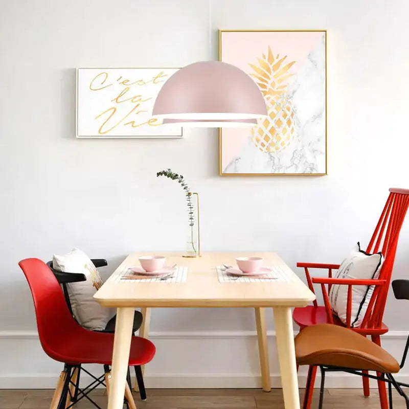 Modern pastel led macaron pendant light for bedroom and dining room