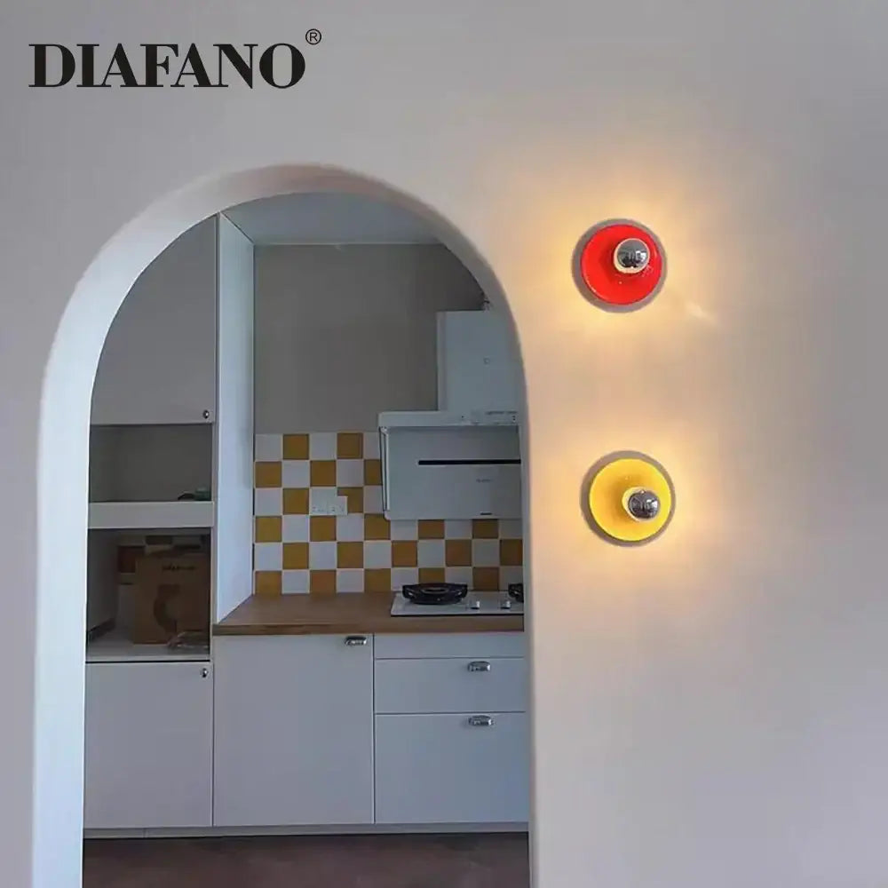 Retro ceramic led macaron wall lamp bedroom sconce lighting