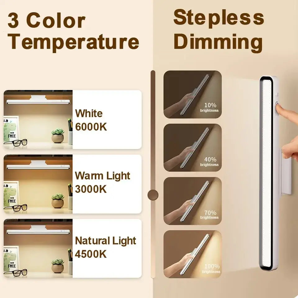 Minimalist white & black magnetic desk lamp bedroom reading light