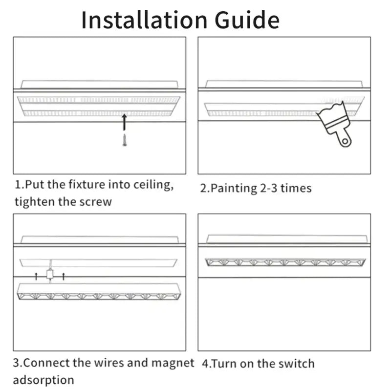 Modern silver and black led magnetic downlight living room linear spot