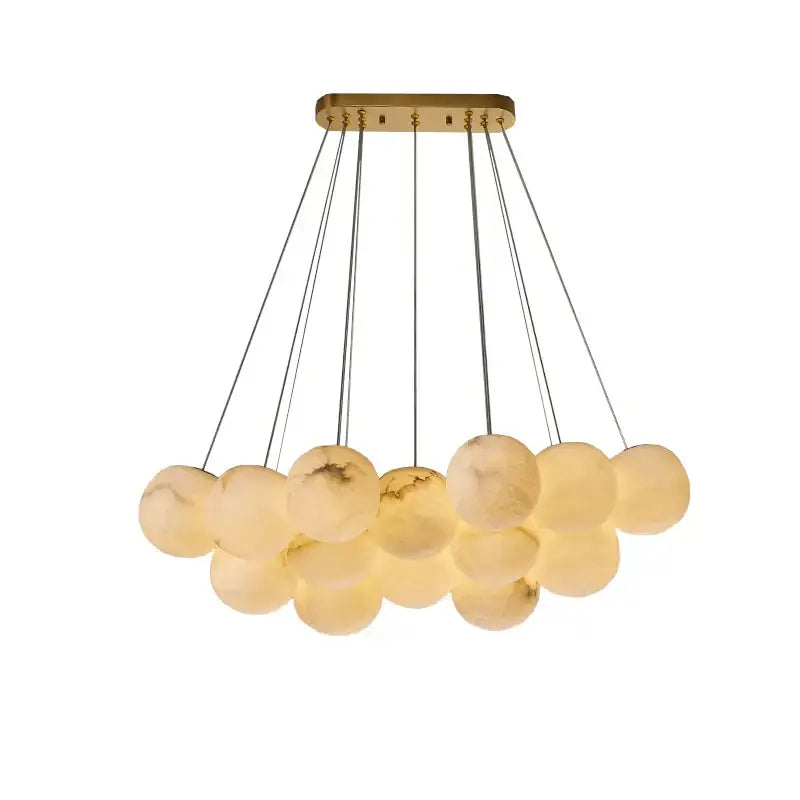 Modern brass led marble balls chandelier dining room pendant light