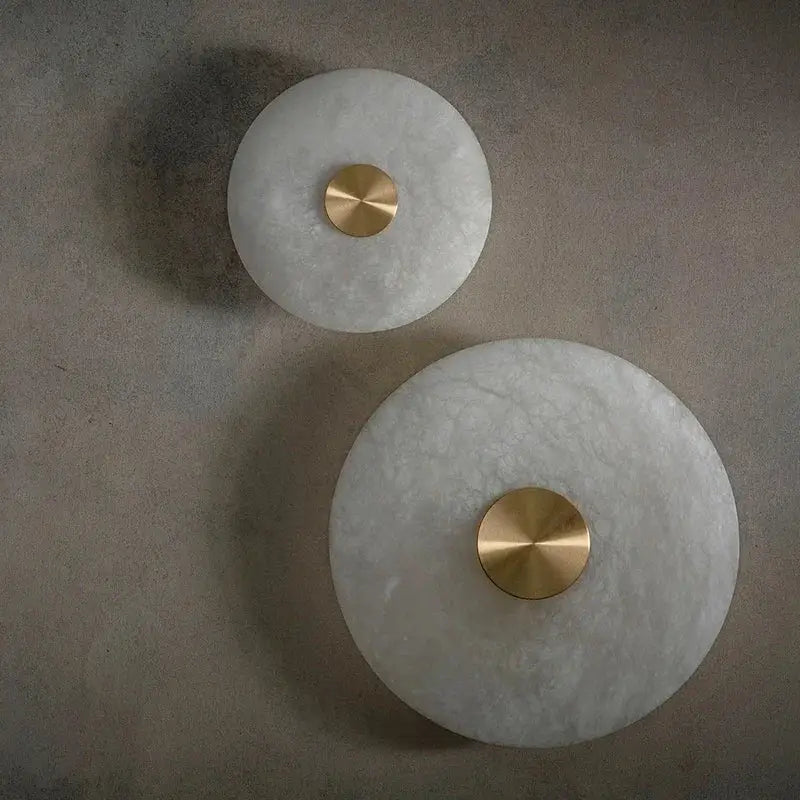 Modern art deco led marble brass wall sconce for parlor