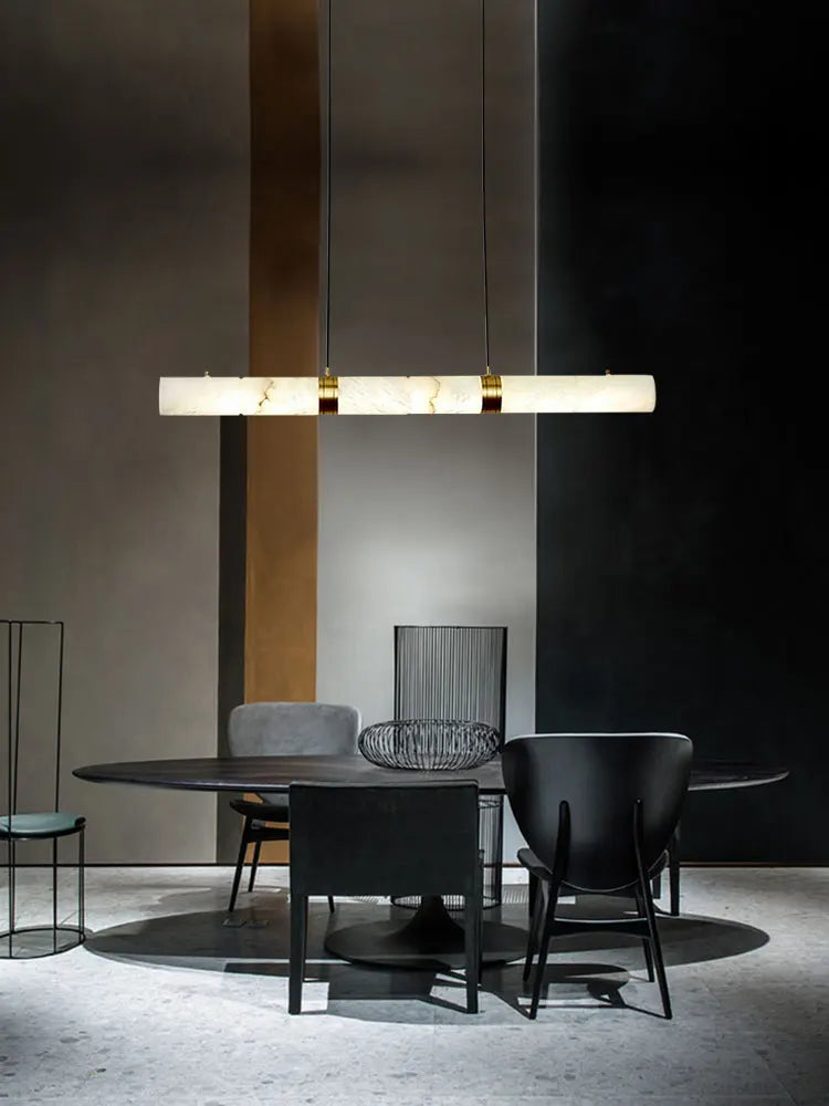 Modern white alabaster led marble hanging lamps for dining room