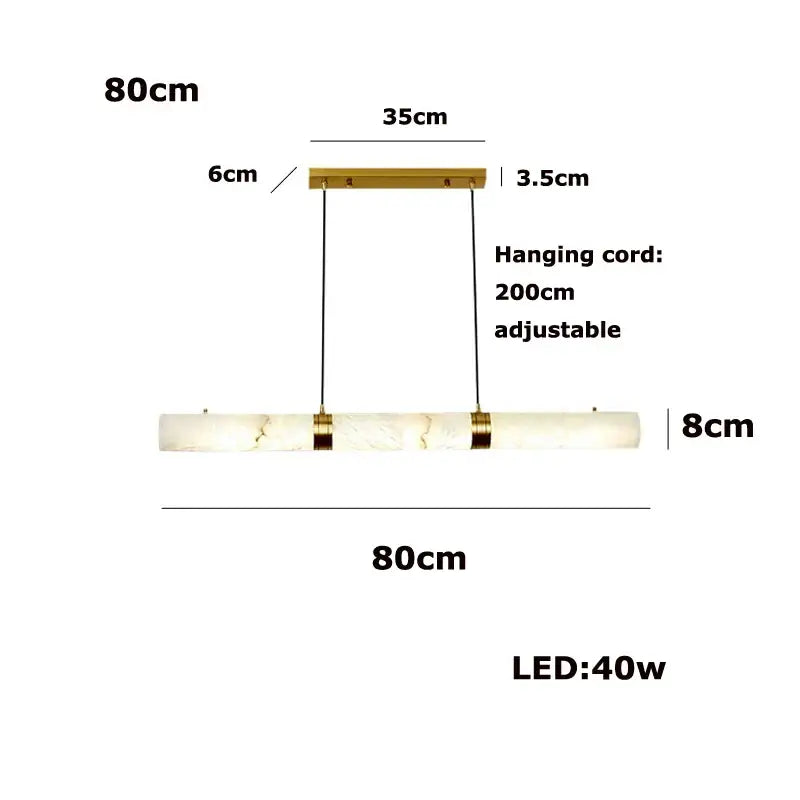 Modern white alabaster led marble hanging lamps for dining room