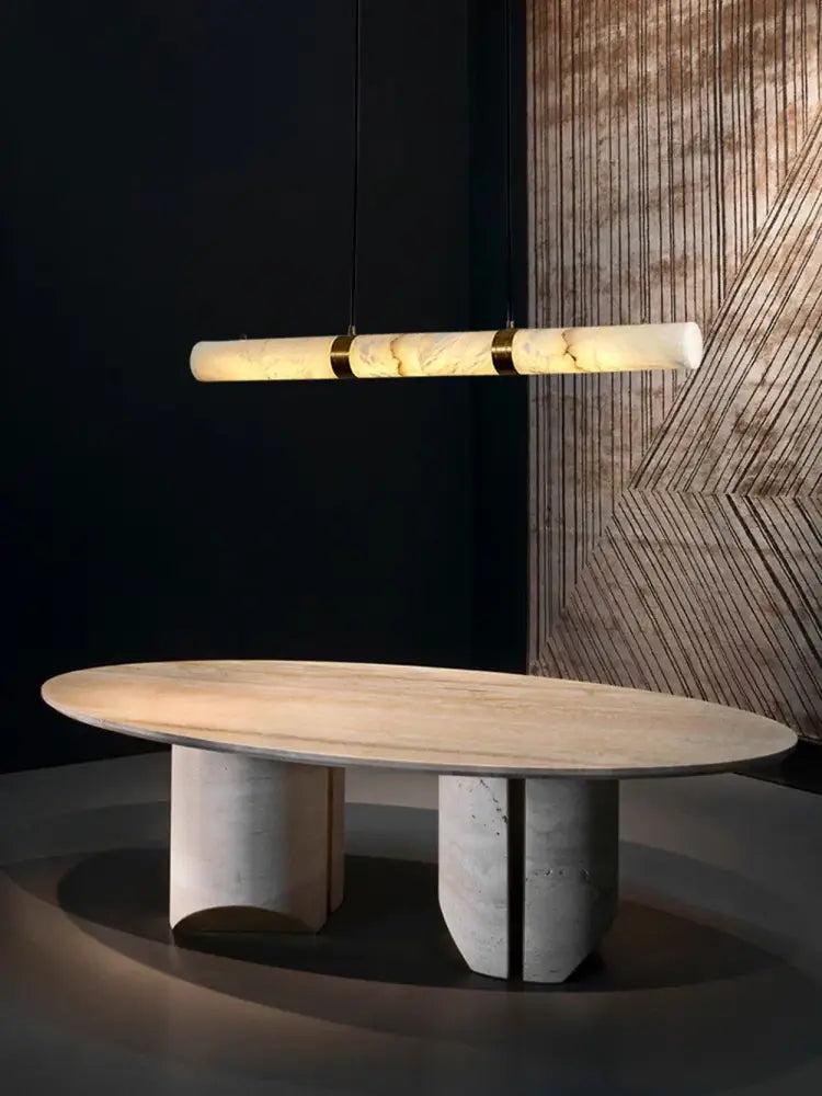 Modern white alabaster led marble hanging lamps for dining room