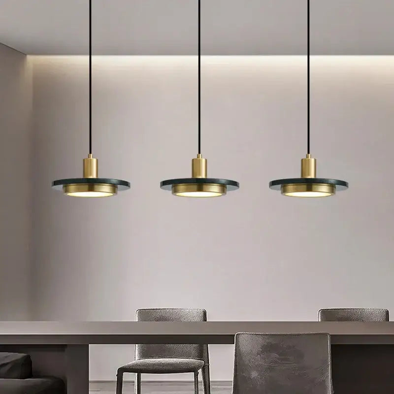 Modern black & white marble led pendant lamp for dining room