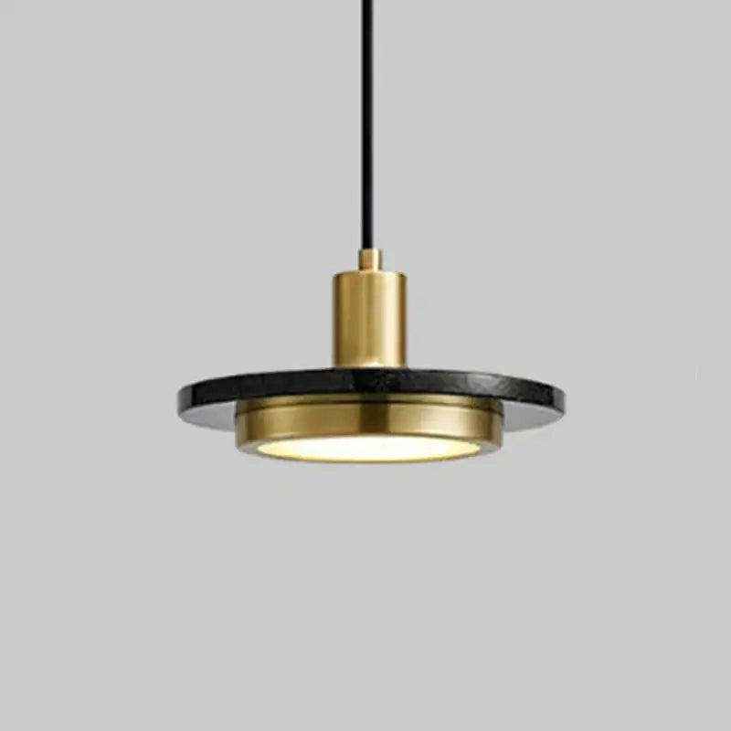 Modern gold led marble pendant lights black & white dining room