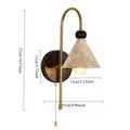 Modern brass and wood marble wall light bedroom sconcex